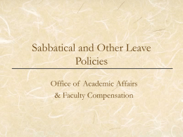 Sabbatical and Other Leave Policies
