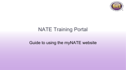 New NATE Testing Portal