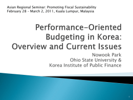 Performance-Oriented Budgeting in Korea