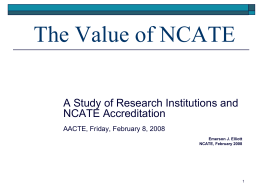 Values of NCATE