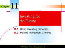 Chapter 11 Investing for Your Future