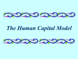 The Human Capital Model of Differences in Occupations