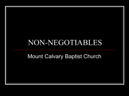 NON-NEGOTIABLES - Mount Calvary Baptist Church