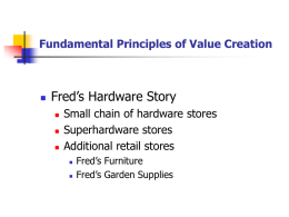 Fundamental Principles of Value Creation