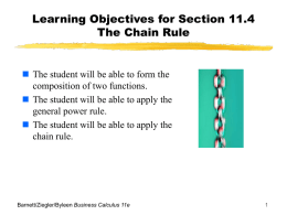 Learning Objectives for Section 4.4 The Chain Rule