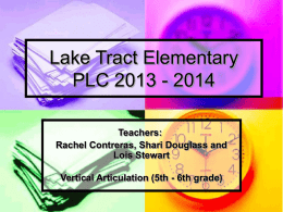 Lake Tract Elementary PLC 2013