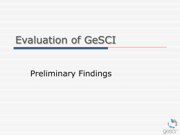 Evaluation of GeSCI