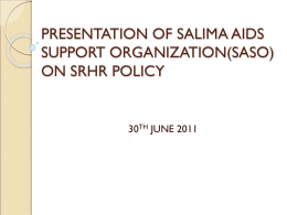 PRESENTATION OF SALIMA AIDS SUPPORT ORGANIZATION(SASO…