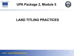 What is land titling?
