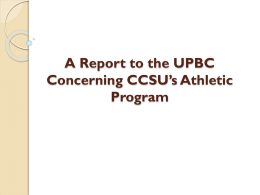 UPBC Report on Division 1 Athletics at CCSU