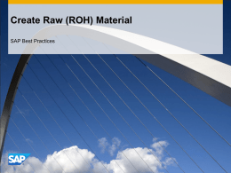 Create Raw (ROH) Material