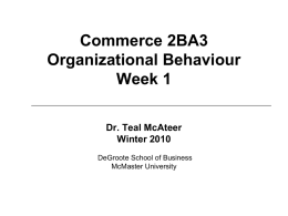 Week 1 - McMaster University