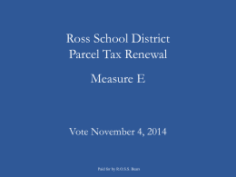 Ross School District Parcel Tax Renewal