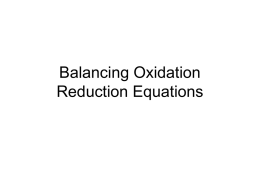Balancing Oxidation Reduction Equations