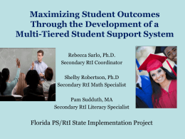 Secondary RtI Implementation: Diving in a Little Deeper