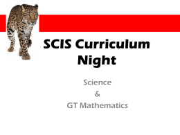 SCIS Curriculum Night - Sloan Creek Intermediate School