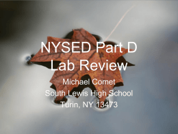 NYSED Part D Lab Review - Frontier Central School District
