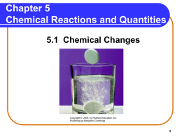 Chemical Reaction - Department of Chemistry