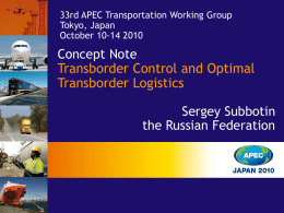 Transborder Control and Optimal Transborder Logistics