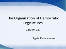 The Organization of Democratic Legislatures
