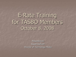 E-Rate Training November 2, 2006
