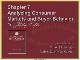 Consumer Behavior: People in the Marketplace