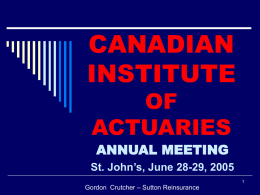 Canadian Institute of Actuaries Annual Meeting