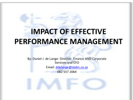IMPACT OF EFFECTIVE PERFORMANCE MANAGEMENT