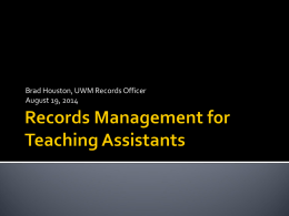 Records Management for Teaching Assistants