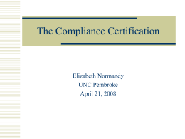 The Compliance Certification