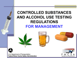 CONTROLLED SUBSTANCES AND ALCOHOL MANAGEMENT