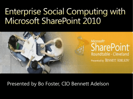 SharePoint 2010 - Communities Presentation