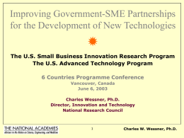 The Small Business Innovation Research Program (SBIR)