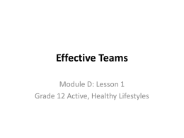 Effective Teams