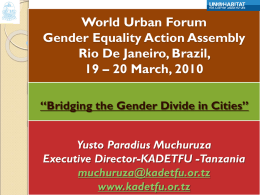 Gender Equality Action Assembly Rio De Janeiro, Brazil, 19