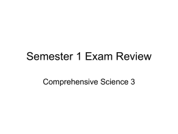 Semester 1 Exam Review