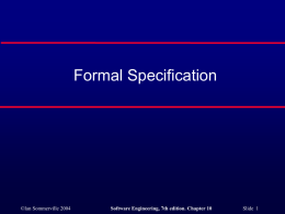 Formal Specification - South Eastern University of Sri Lanka