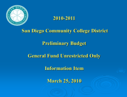 San Diego Community College District Impact of Average