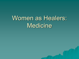 Women as Healers: Medicine