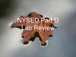 NYSED Part D Lab Review