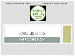 Marvin Library Web Page - Hudson Valley Community College