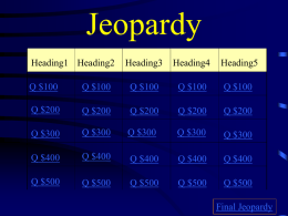 Jeopardy 4th grade - Welcome to Edison Elementary