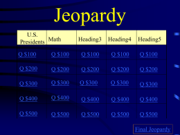 Jeopardy - Nova Southeastern University