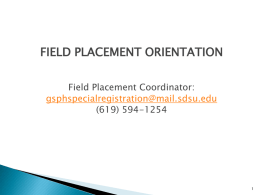 Field Placement Requirements/Procedures
