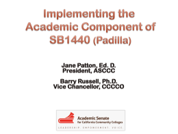 Implementing SB 1440 - SCIAC