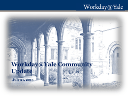 Workday Update - Yale University