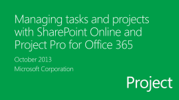 Managing tasks and projects with SharePoint Online and