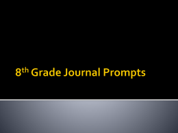 8th Grade Journal Prompts