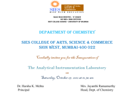 (SIES Logo) The Chemistry Department, SIES College of Arts