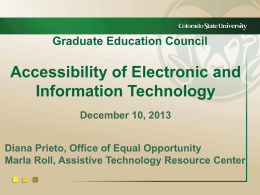 Accessibility of Electronic and Information Technology